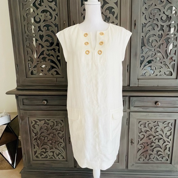 J. Crew cream off white linen shift dress S - Picture 8 of 15